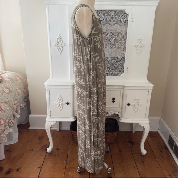 Vintage NWT Peppermint Bay Hand Blocked Lizard Print Maxi Dress - Picture 5 of 11